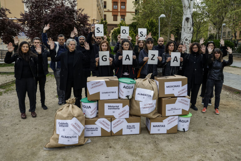 Organizaciones humanitarias pedimos garantizar la atención a la población de Gaza y el alto el fuego en Madrid. ©Pablo Blázquez